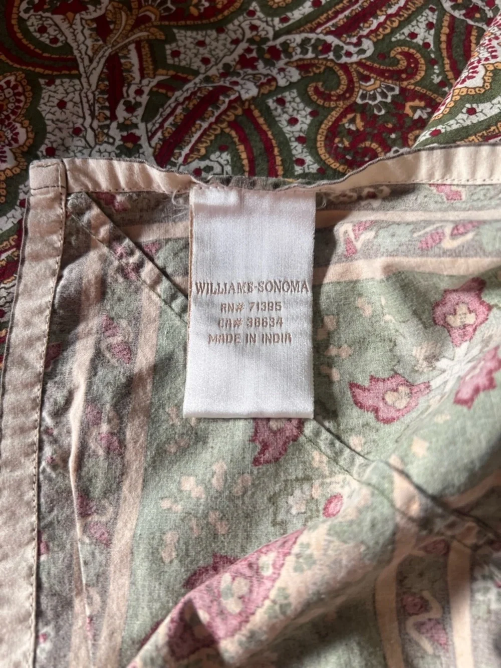 Williams Sonoma Provence Tablecloth Brown Green French Paisley  Autumn 70x90